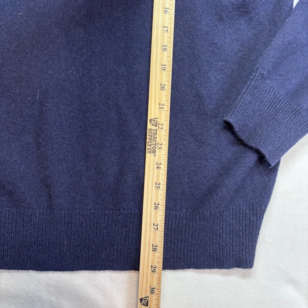 J Crew‎ Mens Navy Blue Shawl Collar 2 Button Pullover Sweater XXL Lambs Wool